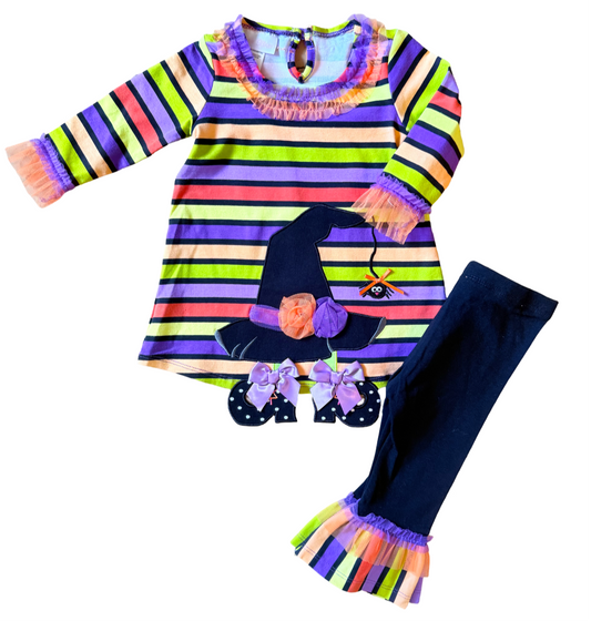 Bonnie Jean Witches Hat Striped Set