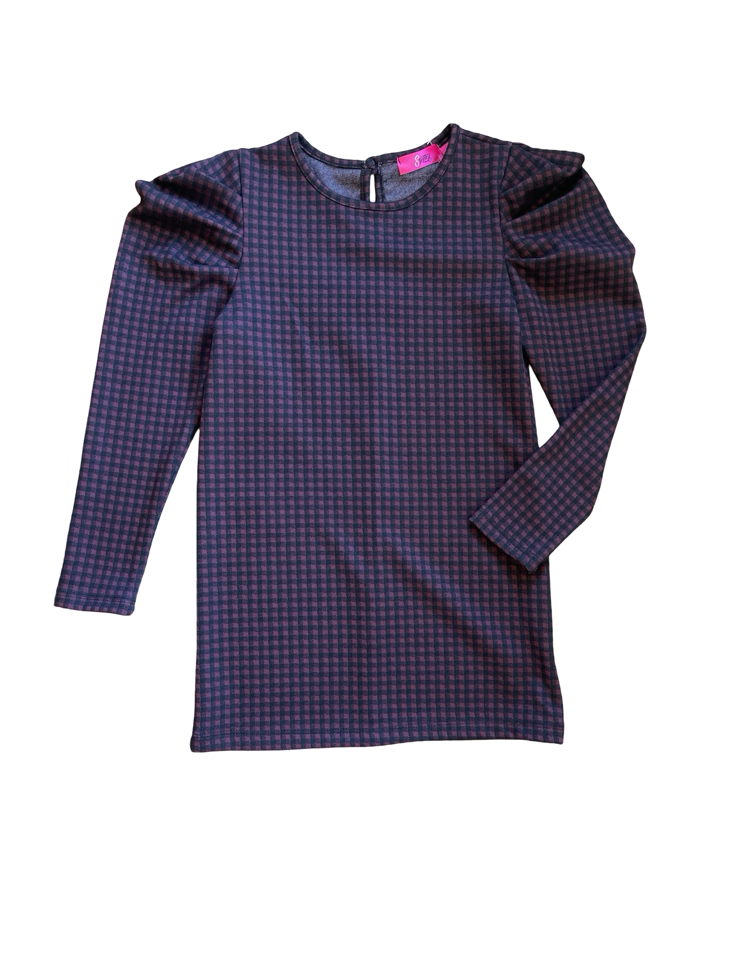 Black & Burgundy Plaid Top