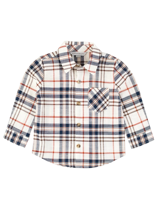 Baby Teske Registry Rugged Butts 'Harvest Plaid' Long Sleeve Button Down