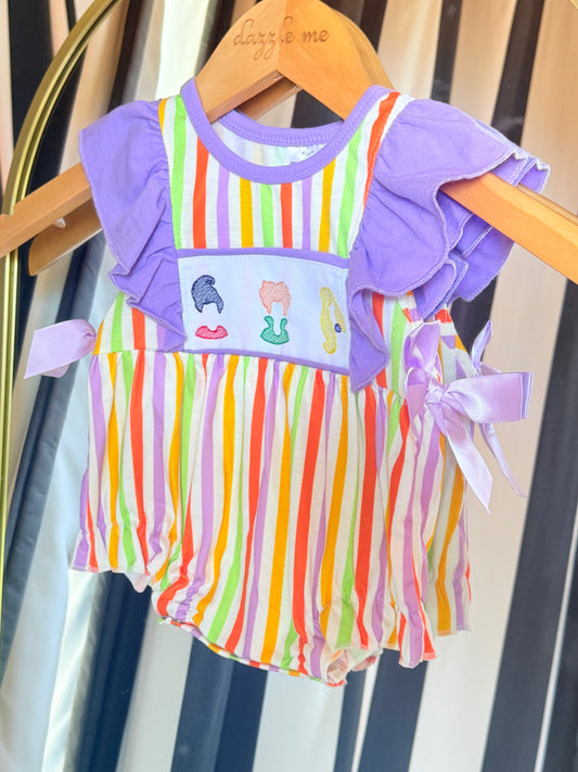 Halloween Multi-Colored Striped Witch Bubble