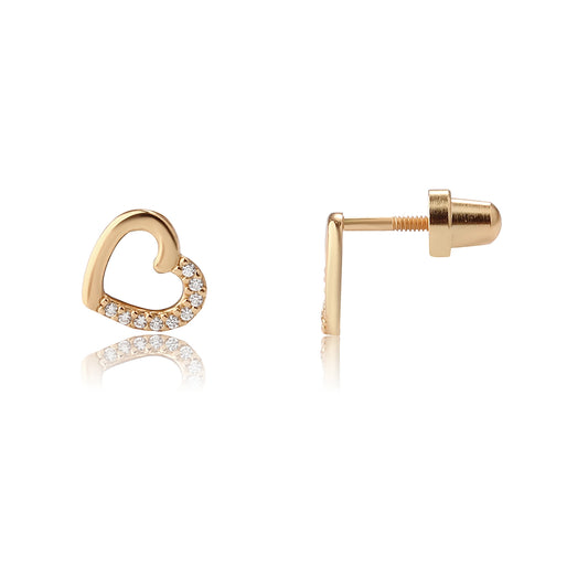 Cherished Moments Gold Open Heart Earrings