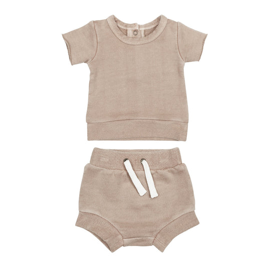 Barrett Baumann Registry L'oved Baby 'Oatmeal' Tee and Shorties Set