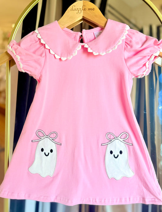 Halloween Peter Pan Collared Ghost Dress