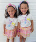 Three Wildflower Birthday Ruffle Skirt and Shirt Set