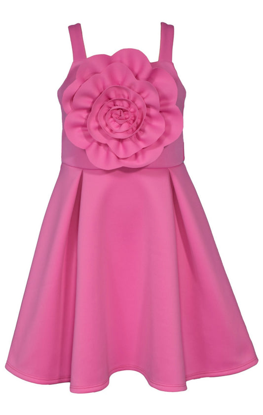 Bonnie Jean Pink Rose Scuba Dress