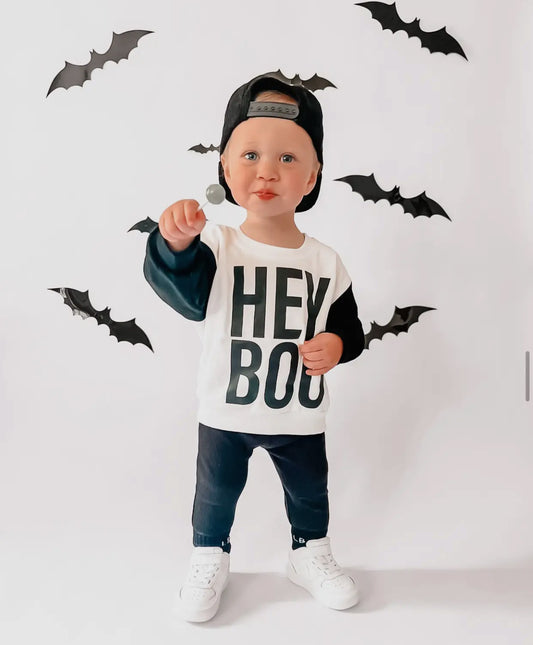 "Hey Boo" Kids Halloween Sweatshirt