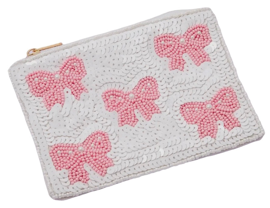 Pink Pearl Beaded Coquette Coin Purse