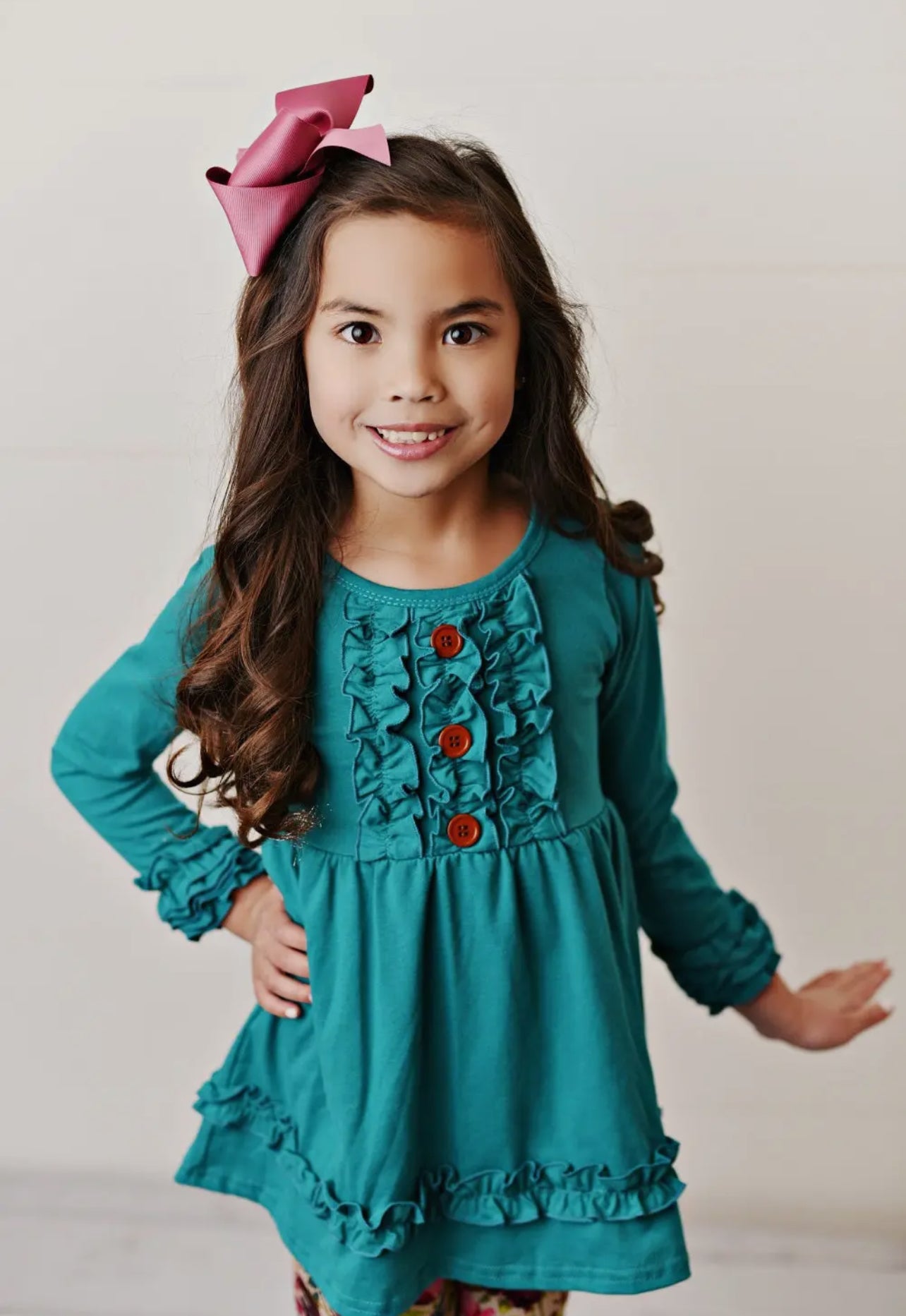 Adorable Sweetness Teal Plum Floral 2-Piece Set