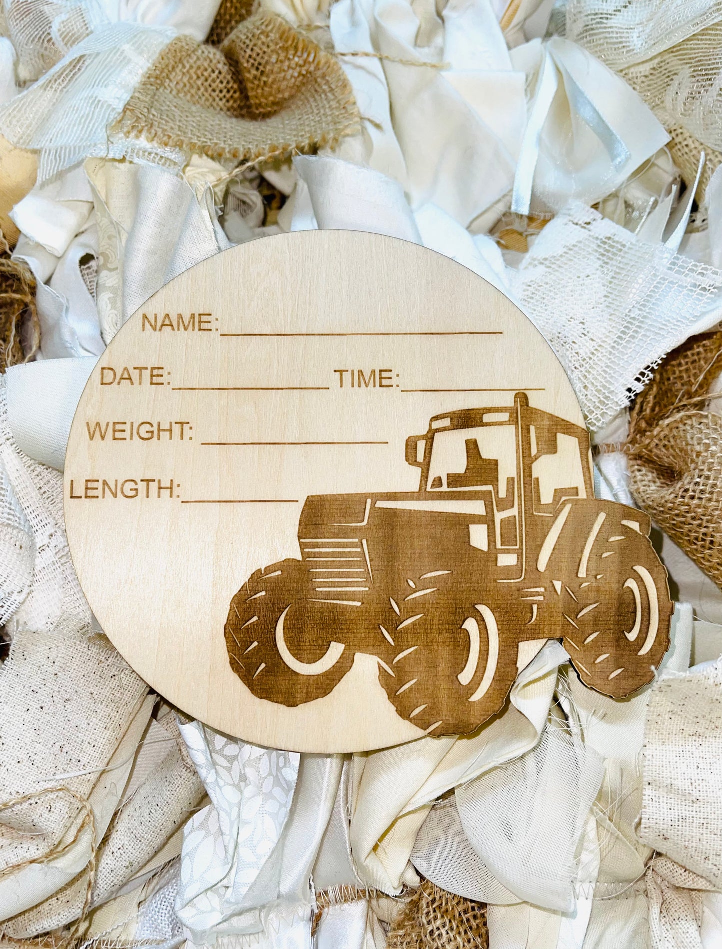 Tractor Birth Announcement Sign