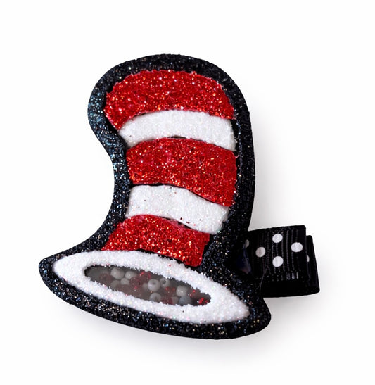 Cat in the hat Stripe Hat Bow Clip
