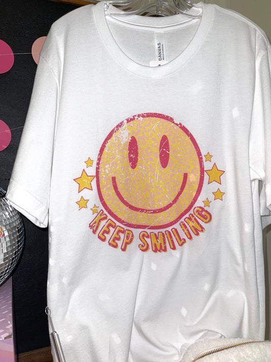 Leopard Smiley Face Tee