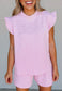 Ruffle Bow Short And Shirt Set