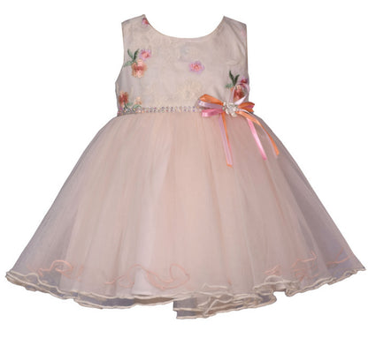 Bonnie Jean Embroidered Tulle Blush Dress