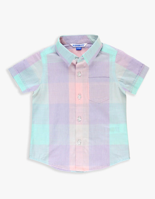 Baby Teske Registry Rugged Butts Cotton Candy Plaid SS Button Down