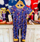Boys Purple and Yellow Football Romper