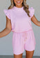 Ruffle Bow Short And Shirt Set