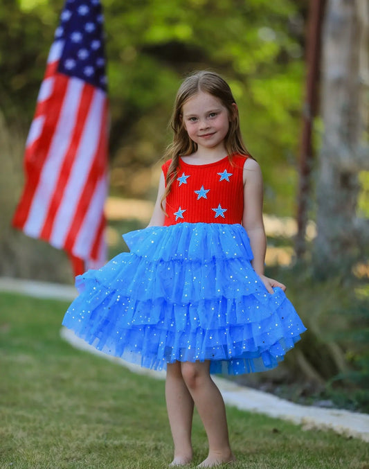 4th of July Sleeveless Tutu Dress