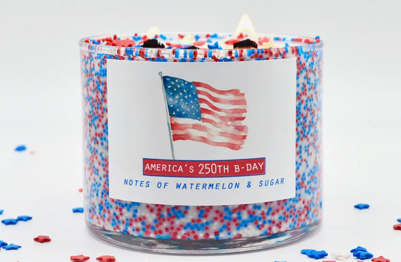 3 Wick Patriotic Sprinkle Candle