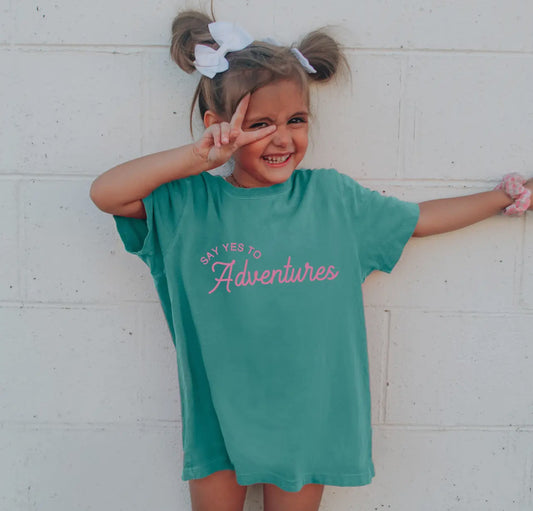 "Say Yes To Adventure" Kids Comfort color T-shirt