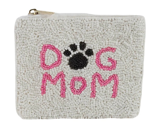 Dog Mom Beaded Coin Purse
