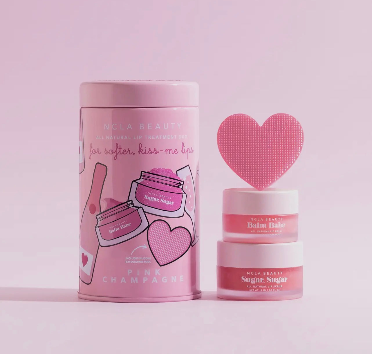 Pink Champagne Lip Care Set & Scrubber