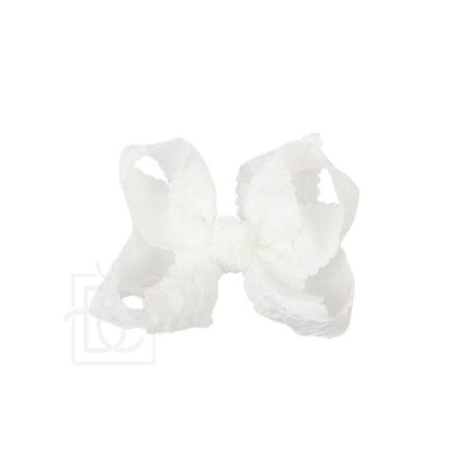 Beyond Creations Scalloped Lace 4.5” Alligator Clip Bow What's