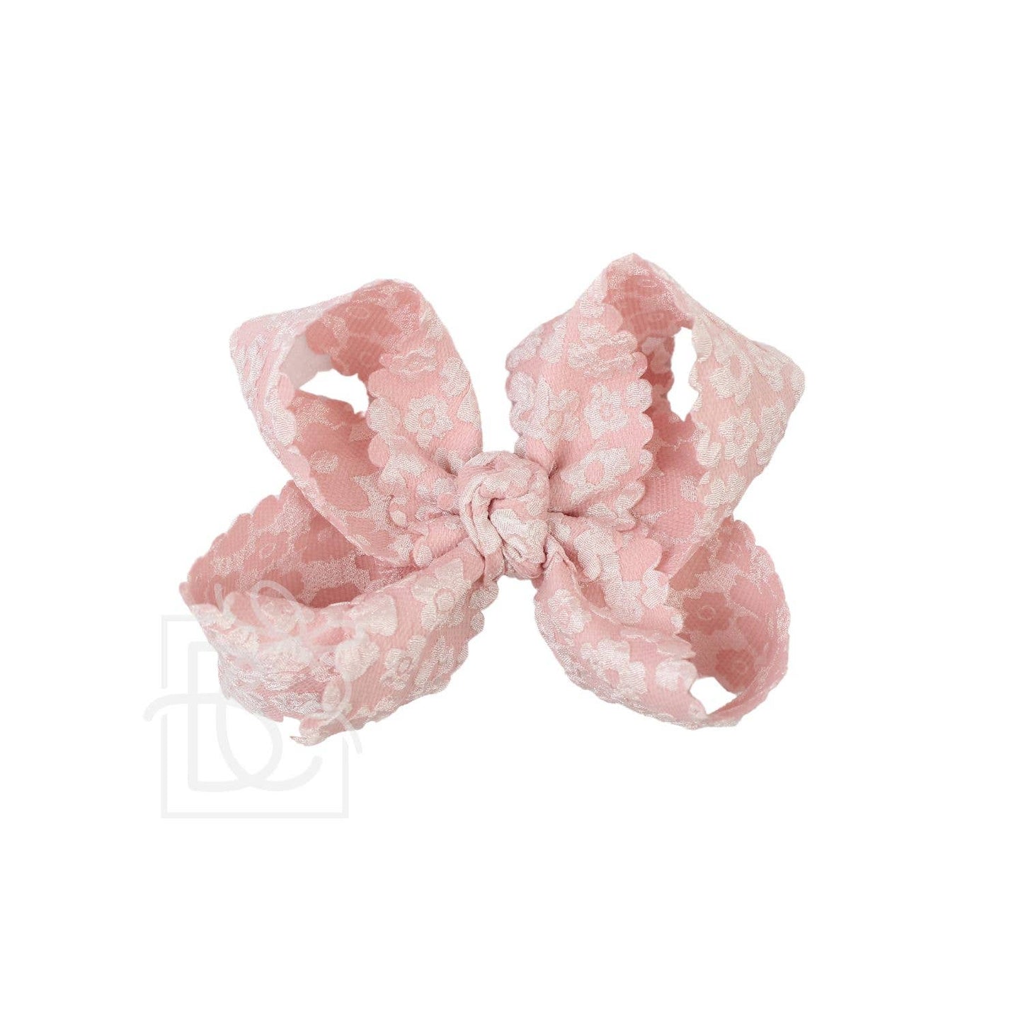 Beyond Creations Scalloped Lace 4.5” Alligator Clip Bow What's