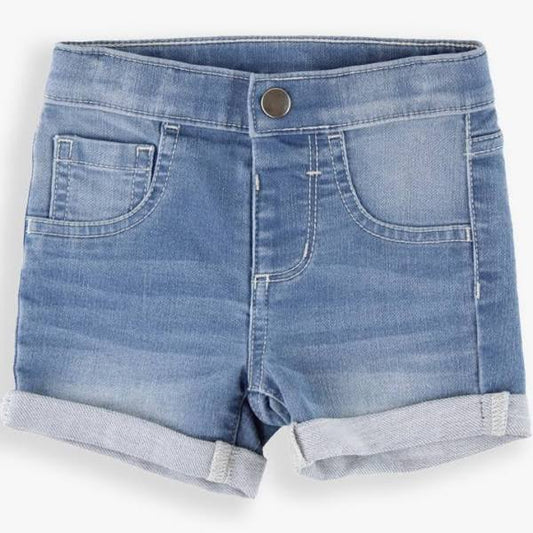 Ruffle Butts Lightwash Denim Girls Stretch Shorts