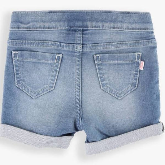Ruffle Butts Lightwash Denim Girls Stretch Shorts