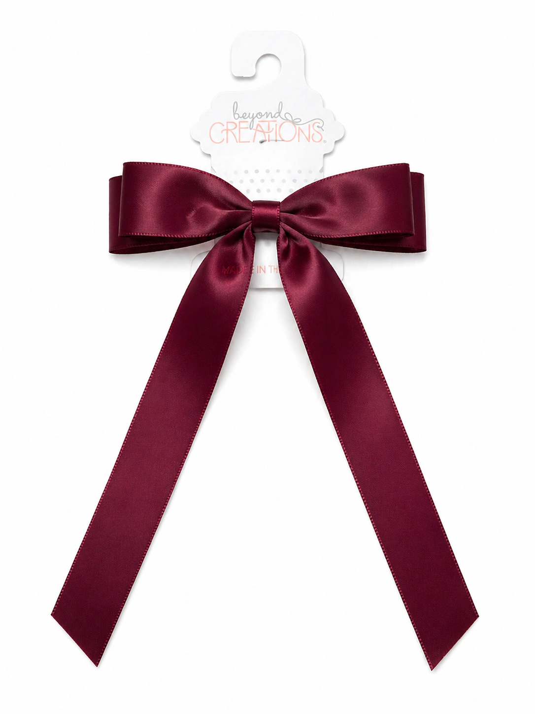 Beyond Creations Satin Tail Bow on Alligator Clip