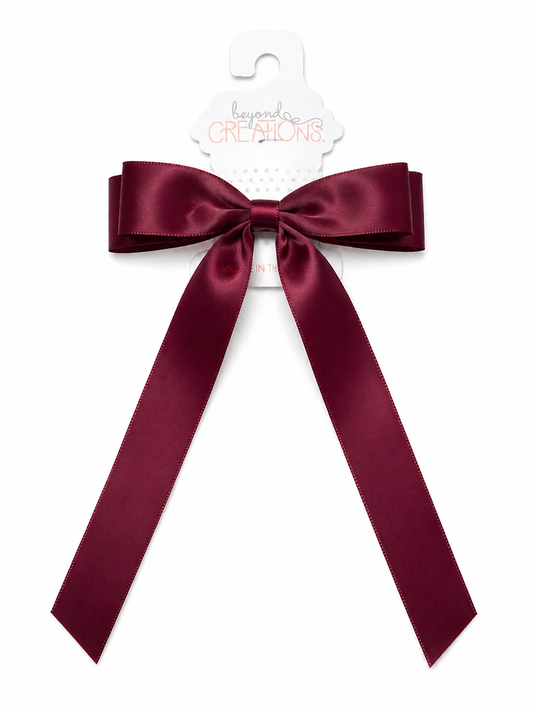 Beyond Creations Satin Tail Bow on Alligator Clip
