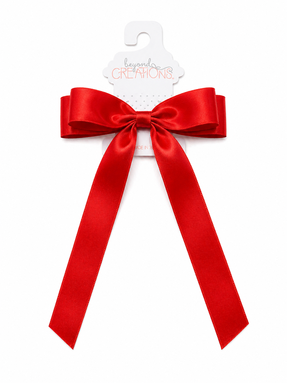 Beyond Creations Satin Tail Bow on Alligator Clip