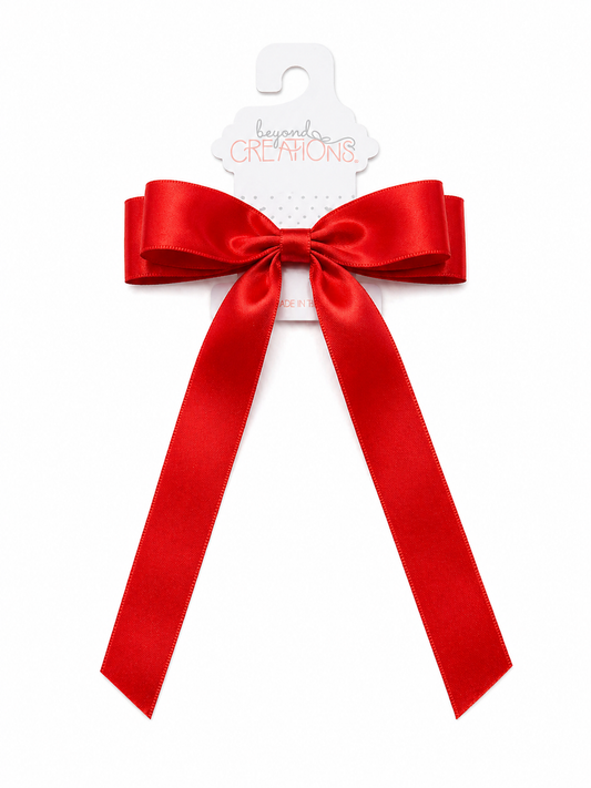 Beyond Creations Satin Tail Bow on Alligator Clip