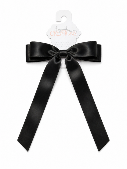 Beyond Creations Satin Tail Bow on Alligator Clip