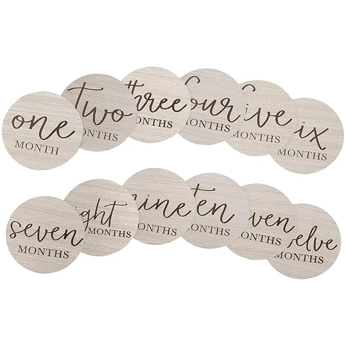 Baby Duffee Registry Wood Monthly Milestone Cards