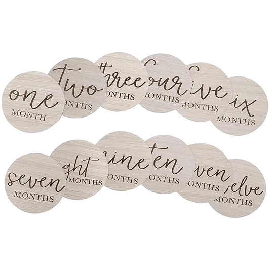 Baby Duffee Registry Wood Monthly Milestone Cards