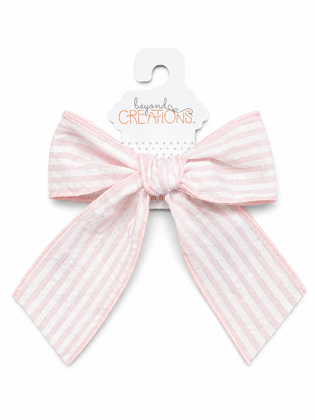 Beyond Creations Short Seersucker Tail Bows On Alligator Clip