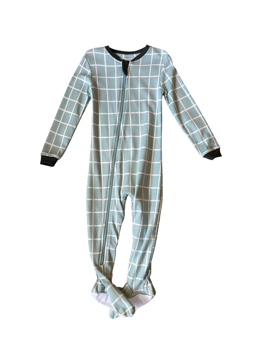 Zippy Jamz Blue Cutie Check Footie