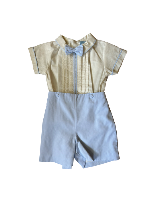 Will'Beth Elegant Ivory Blue Set
