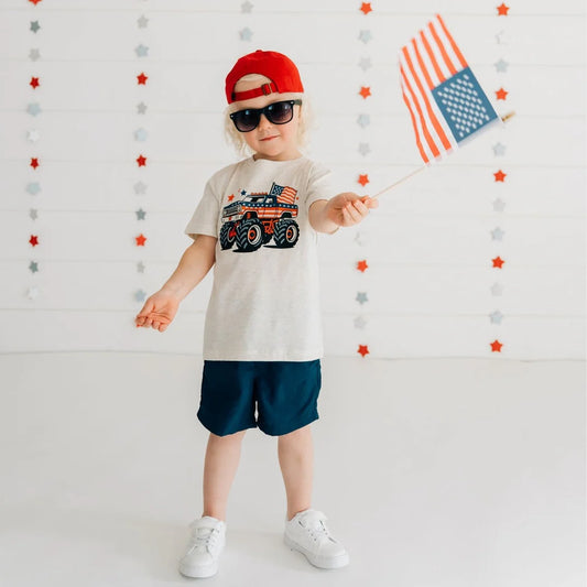Sweet Wink Fourth of July American Monster Truck Tee