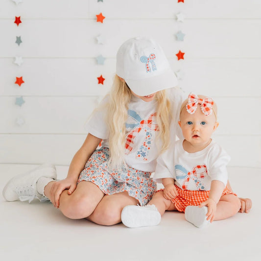 Sweet Wink Fourth of July Bow Patched Baseball Cap