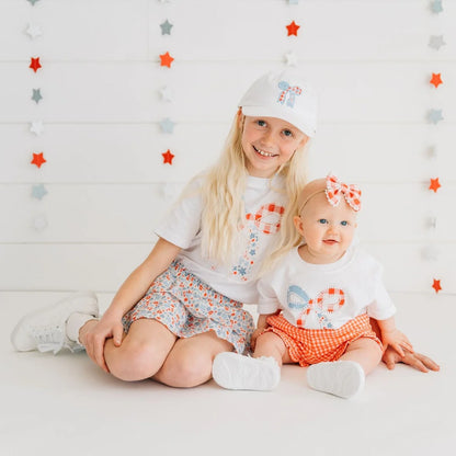 Sweet Wink Girls Bow Patchwork Short Sleeve Tee