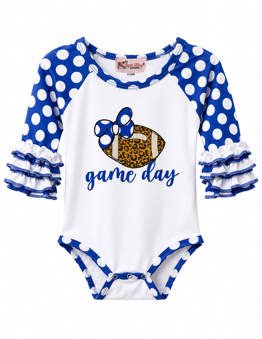 Polka Dot Game Day Onesie Size 6/12M