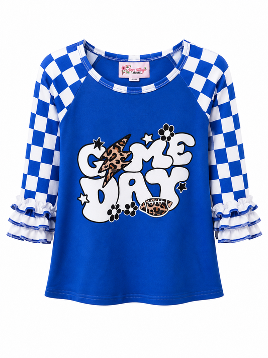 Checkered Game Day Shirt Size 7-8T
