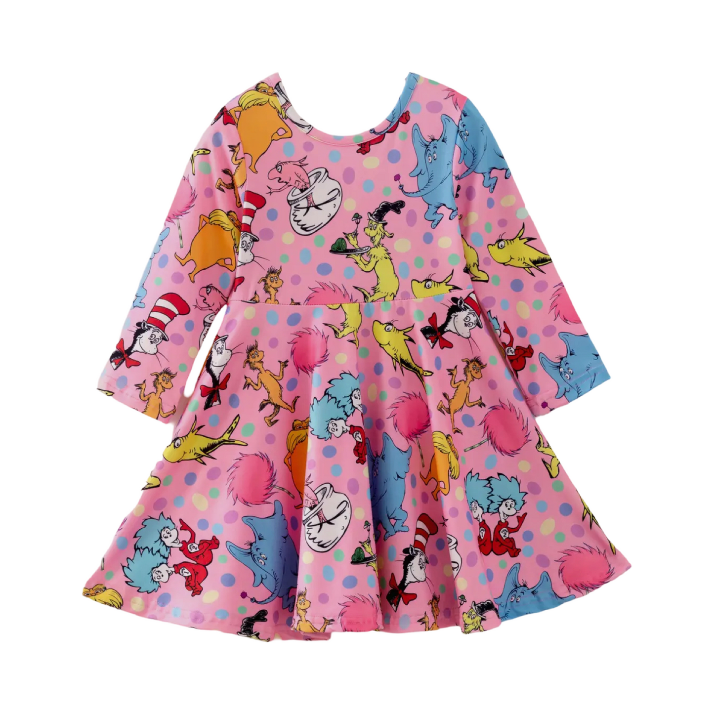 Dr. Seuss Pink Girl Twirl Dress