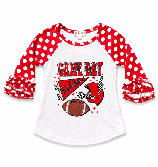 Red Spirit Game Day Polka Dot Top