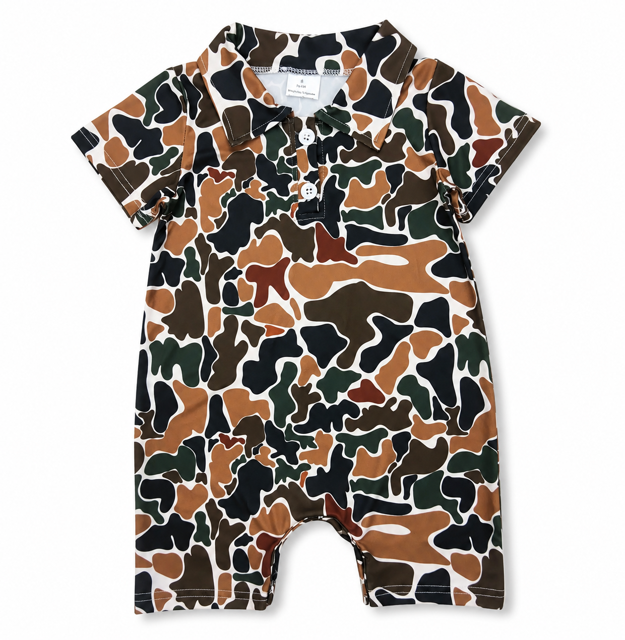 John Parker Lawson Registry Infant Boys Camo Button Romper