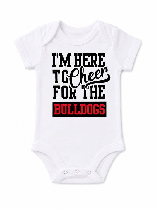 Here to Cheer for the Bulldogs Onesie