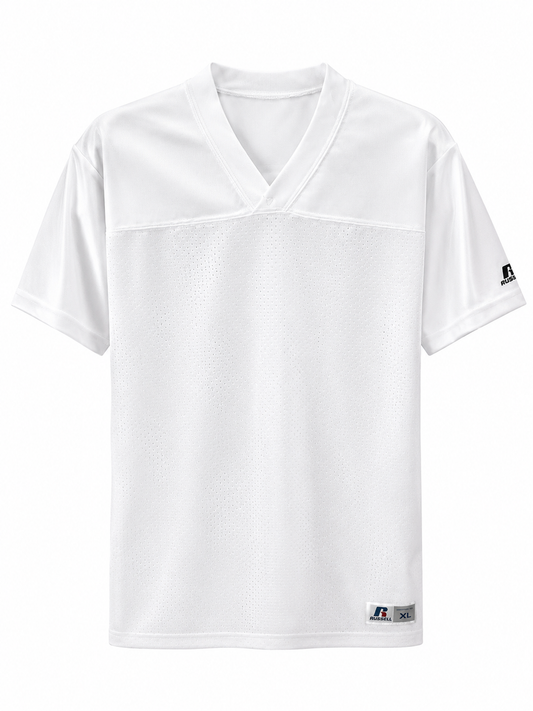 Plain white Russell Jersey YXL