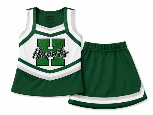 Green Sparkle Hornets Cheer Suit Size 5/6